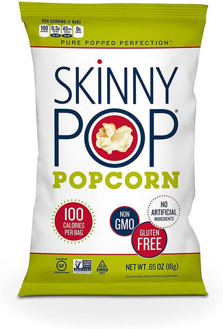 SkinnyPop Original Popped Popcorn, 100 Calorie Individual Bags, Gluten-free Popcorn, Non-GMO Vegan Snack, 0.65 Oz (Pack Of 30)