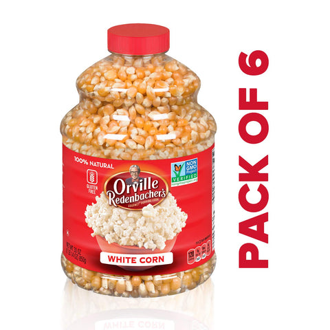 Orville Redenbacher’s Original Gourmet White Popcorn Kernels, 30 Ounce, Pack of 6