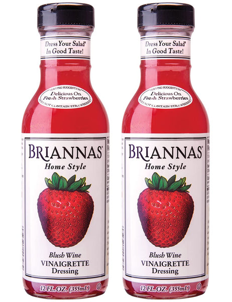 BRIANNAS Home Style Blush Wine Vinaigrette Salad Dressing | Gluten Free, Vegan, Kosher | Made in Small Batches - 12 Fl Oz (2 Pack)