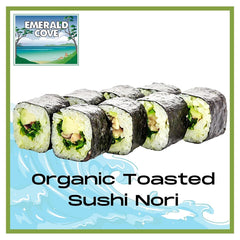 Emerald Cove Organic Toasted Pacific Sushi Nori Sheets, 5.4 Oz, 10 Count, Pack of 6