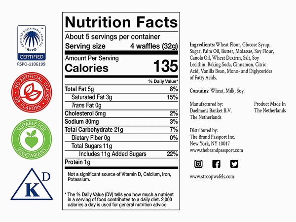 DAELMANS Stroopwafels, Dutch Waffles Soft Toasted, Caramel, Office Snack, Mini Size, Kosher Dairy, Authentic Made In Holland, 1 Pouch, 5.29 oz