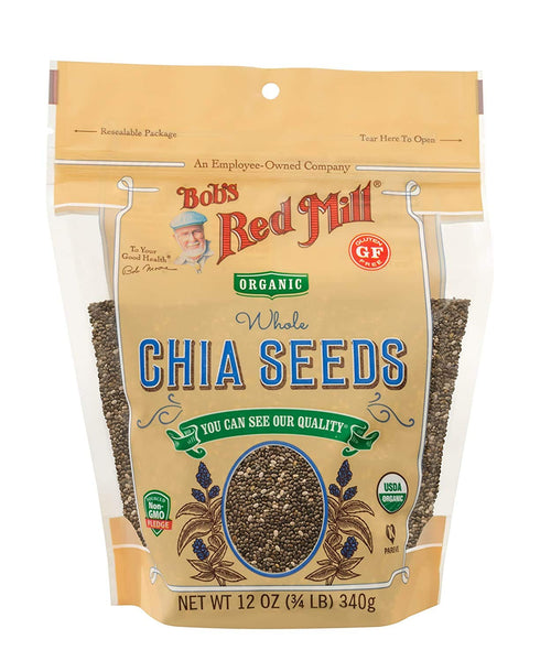 Bob's Red Mill Resealable Organic Chia Seeds 12 Ounce (Pack of 2)