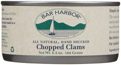 Bar Harbor All Natural Chopped Clams, Cans, 6.5 oz, 6 pk