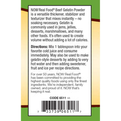 NOW Foods, Beef Gelatin Powder, Natural Thickening Agent, Source of Protein, 4-Pound