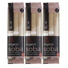 Hakubaku [ 3 Packs ] Organic Soba Noodles Japanese Buckwheat Noodles (no salt added) 9.5-Ounce