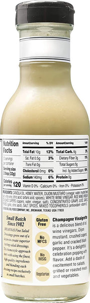 BRIANNAS Champagne Vinaigrette Dressing, 12 Fl Oz | GLUTEN Free, VEGETARIAN, KOSHER Salad Dressing Made in Small Batches