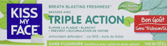 Kiss My Face Triple Action Gel Fluoride Free Toothpaste, 4.5 Ounce, 3 Count