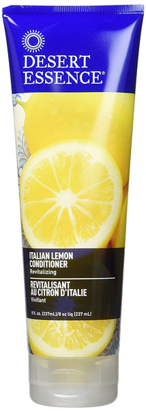 Desert Essence Italian Lemon Conditioner - 8 Fl Ounce - Revitalizing Hair Detangler - Adds Volume - Shine & Strength - Scented - Aloe Vera - Vitamin B5 - Cruelty Free - No Parabens