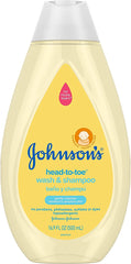 Johnson's Head-To-Toe Gentle Baby Body Wash & Shampoo, Tear-Free, Sulfate-Free & Hypoallergenic Bath Wash & Shampoo for Baby's Sensitive Skin & Hair, Washes Away 99.9% Of Germs 16.9 fl. oz (Pack of 3)