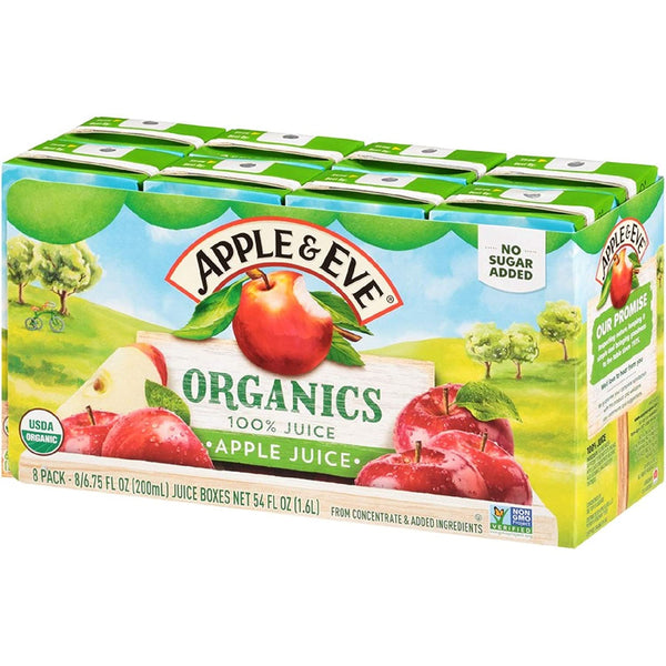 Apple & Eve Organics, Apple Juice, 6.75 Fluid-oz, 8 Count