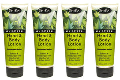 ShiKai - Cucumber Melon Hand & Body Lotion, Plant-Based, Perfect for Daily Use, Rich in Botanicals, Softens & Hydrates Skin, Mildly Formulated for Dry, Sensitive Skin, Creamy Texture (8 oz, 4-Pack)