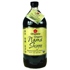 Ohsawa Nama Shoyu, Organic and Aged in 150 Year Cedar Kegs for Extra Flavor - Japanese Soy Sauce, Non-GMO, Vegan, Kosher - 32 oz