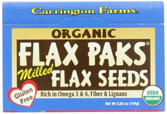 Carrington Farms Organic Milled Flax Seed, Gluten Free, USDA Organic, 12 Count Easy Serve Packets (Pack of 3)