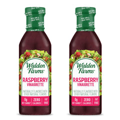 Walden Farms Raspberry Vinaigrette Dressing, 12 oz. Bottle, Fresh 0g Net Carbs Salad Topping and Sugar Free Condiment, Keto and Kosher, Natural Sweet Tangy Flavor, 2 Pack