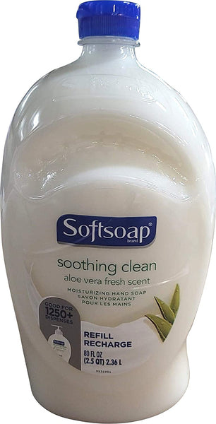 Softsoap Hand Soap Soothing Aloe Vera Moisturizing Hand Soap Refill Twin Pack (Total 160 Fl. Oz, 80 Fl. Oz x 2)