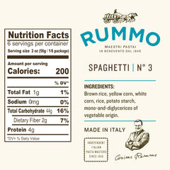 Rummo Italian Pasta GF Spaghetti No.3, Always Al Dente, Certified Gluten-Free (5 Pack, 12 Ounce Each)