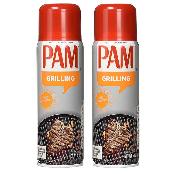 Pam No-Stick Cooking Spray - Grill - For High Temperature - Net Wt. 5 OZ (141 g) Each - Pack of 2