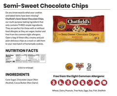 Chatfields Semi-Sweet Chocolate Chips, Nut Dairy and Soy Free Vegan Baking Chips, 10 oz. Bag, 1-Pack