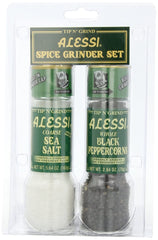 Alessi Grinder Set, Sea Salt and Black Peppercorns (Pack of 6)