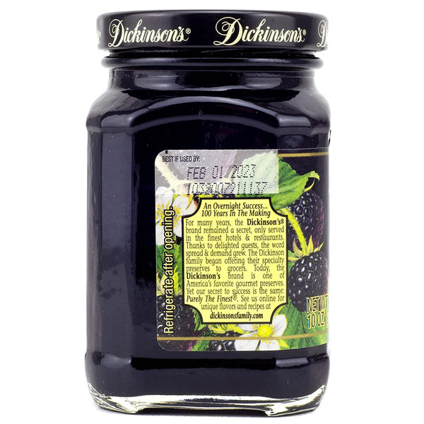 Dickinson's Preserves 10 Ounce (Pack of 3) (Pure Seedless Black Raspberry)