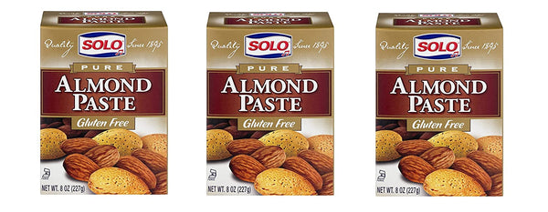 Solo Pure Almond Paste 8 oz (Pack of 3)