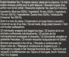 Taylors of Harrogate English Breakfast, 20 Count (Pack of 6)