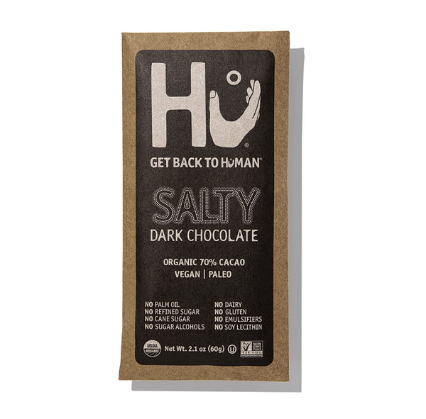 Hu Chocolate Bars | 8 Pack Salty Chocolate | Natural Organic Vegan, Gluten Free, Paleo, Non GMO, Fair Trade Dark Chocolate | 2.1oz Each