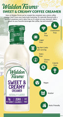 Walden Farms Sweet Cream Coffee Creamer, 12 oz. Bottle, Fresh Flavored Non-Dairy Milk Substitute, Natural and Liquid, Gluten Free and 0g Net Carbs, Vegan Friendly, 2 Pack Bottles