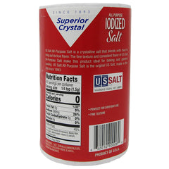 Salt Superior Crystal The Finer Iodised Salt, 3 Pack Each 26 Oz