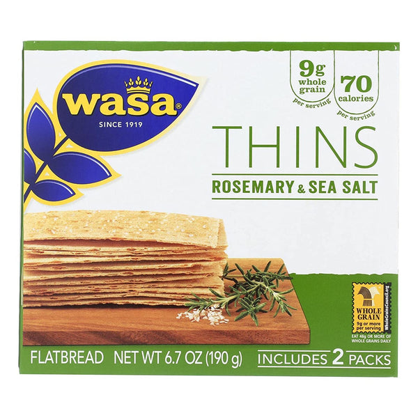 Wasa Crispbread Thins,Rosemary & Sea Sal 6.7 Oz (Pack Of 10)