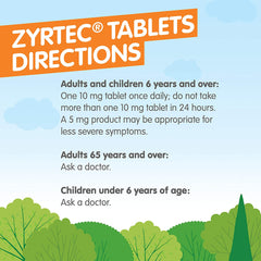 Zyrtec 24 Hour Allergy Relief Tablets, 10 mg Cetirizine HCl Antihistamine Allergy Medicine, 45 ct