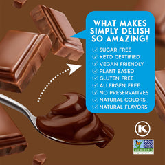 Simply Delish Natural Instant Chocolate Pudding - Sugar Free, Non GMO, Gluten Free, Fat Free, Vegan, Keto Friendly - 1.7 OZ (Pack of 3)