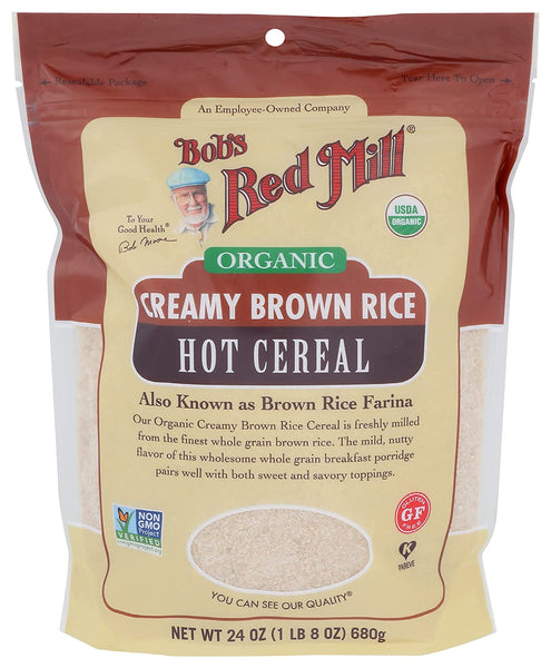 Bob's Red Mill Organic Brown Rice Farina Creamy Rice Hot Cereal, 24 Oz
