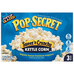 Pop Secret Popcorn, Sweet 'n Crunchy Kettle Corn Microwave Popcorn, 2.64 Oz Sharing Bags, 3 Ct