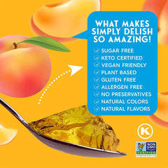 Simply Delish Natural Peach Jel Dessert - Sugar Free, Non GMO, Gluten Free, Fat Free, Lactose Free, Keto Friendly - 0.7 OZ (Pack of 6)
