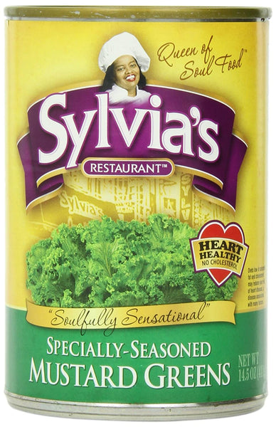 Sylvia's Specially-Seasoned Mustard Greens, 14.5 Ounce Cans (Pack of 12)