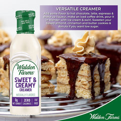 Walden Farms Sweet Cream Coffee Creamer, 12 oz. Bottle, Fresh Flavored Non-Dairy Milk Substitute, Natural and Liquid, Gluten Free and 0g Net Carbs, Vegan Friendly, 2 Pack Bottles