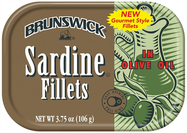 BRUNSWICK Wild Caught Sardine Fillets in Olive Oil, 18 Cans