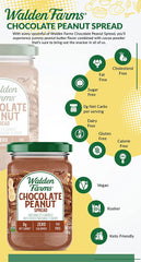 Walden Farms Whipped Chocolate Peanut Spread, Fat and Calorie Free Nut Butter, Natural Fresh Roasted Nuts, Smooth and Creamy Classic Flavor, 12 oz Jar