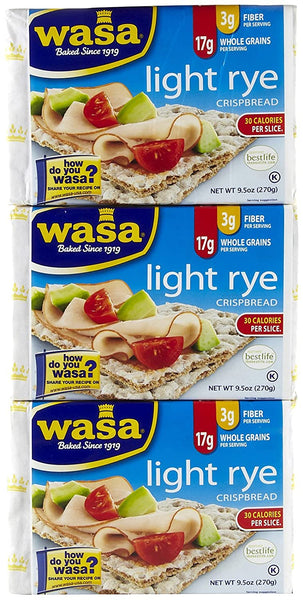 Wasa Crispbread, Light Rye Crispbread, 9.5 oz, 3 pk