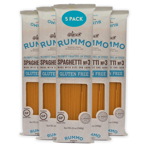 Rummo Italian Pasta GF Spaghetti No.3, Always Al Dente, Certified Gluten-Free (5 Pack, 12 Ounce Each)