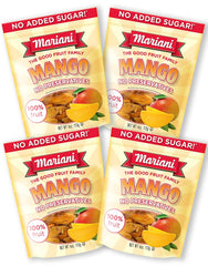 Mariani - Dried Mango - 4oz (Pack of 4) - Unsweetened & Unsulfured - 100% Fruit - Gluten Free, Vegan, No Preservatives, Resealable Bag - Healthy Snack for Kids & Adults