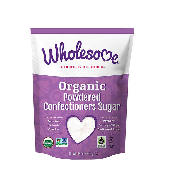 Wholesome Sweeteners Organic Powdered Sugar, 16 Ounce, 6-Pack
