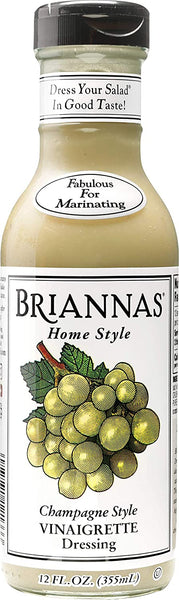 BRIANNAS Champagne Vinaigrette Dressing, 12 Fl Oz | GLUTEN Free, VEGETARIAN, KOSHER Salad Dressing Made in Small Batches