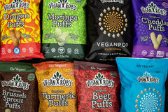 Vegan Rob's Puffs Cauliflower, Snack Bags 1.25(Pack of 12) , Probiotic Cauliflower, 15 Oz