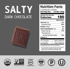 Hu Chocolate Bars | 8 Pack Salty Chocolate | Natural Organic Vegan, Gluten Free, Paleo, Non GMO, Fair Trade Dark Chocolate | 2.1oz Each
