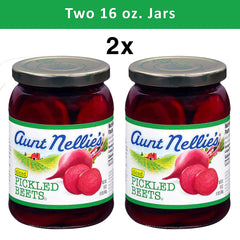 Aunt Nellie’s Sliced Pickled Beets | Tangy, Earthy, Sweet and Delicious | Deep Vibrant Ruby Red-Purple | Grown & Made in USA | Smoothies, Salads, Side Dishes | 16 oz. glass jars (Pack of 2)