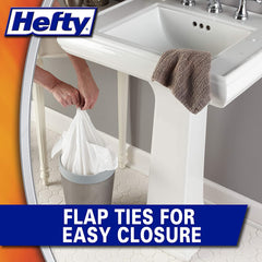 Hefty Small Garbage Bags, Flap Tie, Clean Burst Scent, 4 Gallon, 26 Count