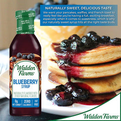 Walden Farms Blueberry Sugar Free Syrup for Pancakes, Waffles, French Toast, and Fresh Pastries, 0g Net Carbs, Calories, Fat, or Gluten, Kosher Certified, 12 oz. Bottle, 2 Pack