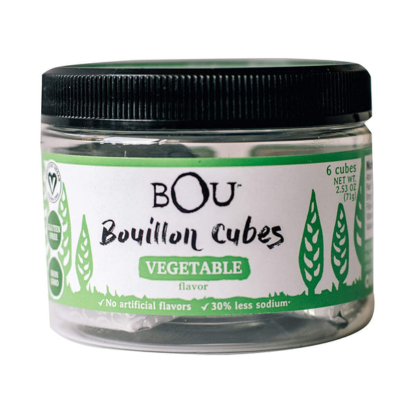 BOU Bouillon Cubes, Vegetable, 2.53 Ounce. Vegan, Gluten Free, No Artificial Flavors